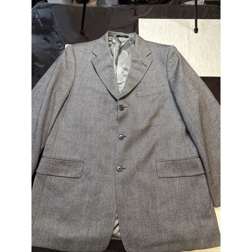 Hart Schaffner Marx Blazer Men 42R Herringbone Three Button